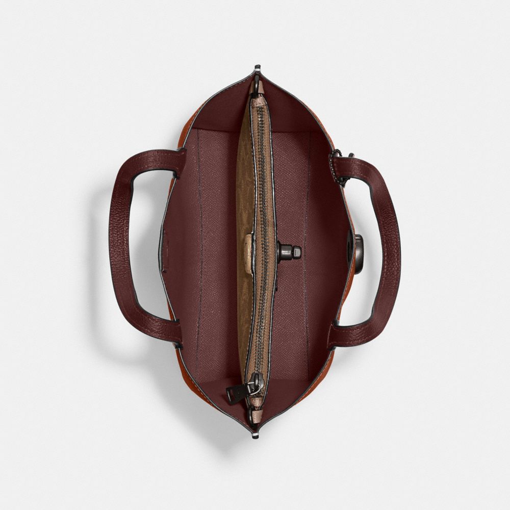 COACH®,Willow Tote Bag 24 In Colorblock With Signature Canvas Interior,,Inside View,Top View