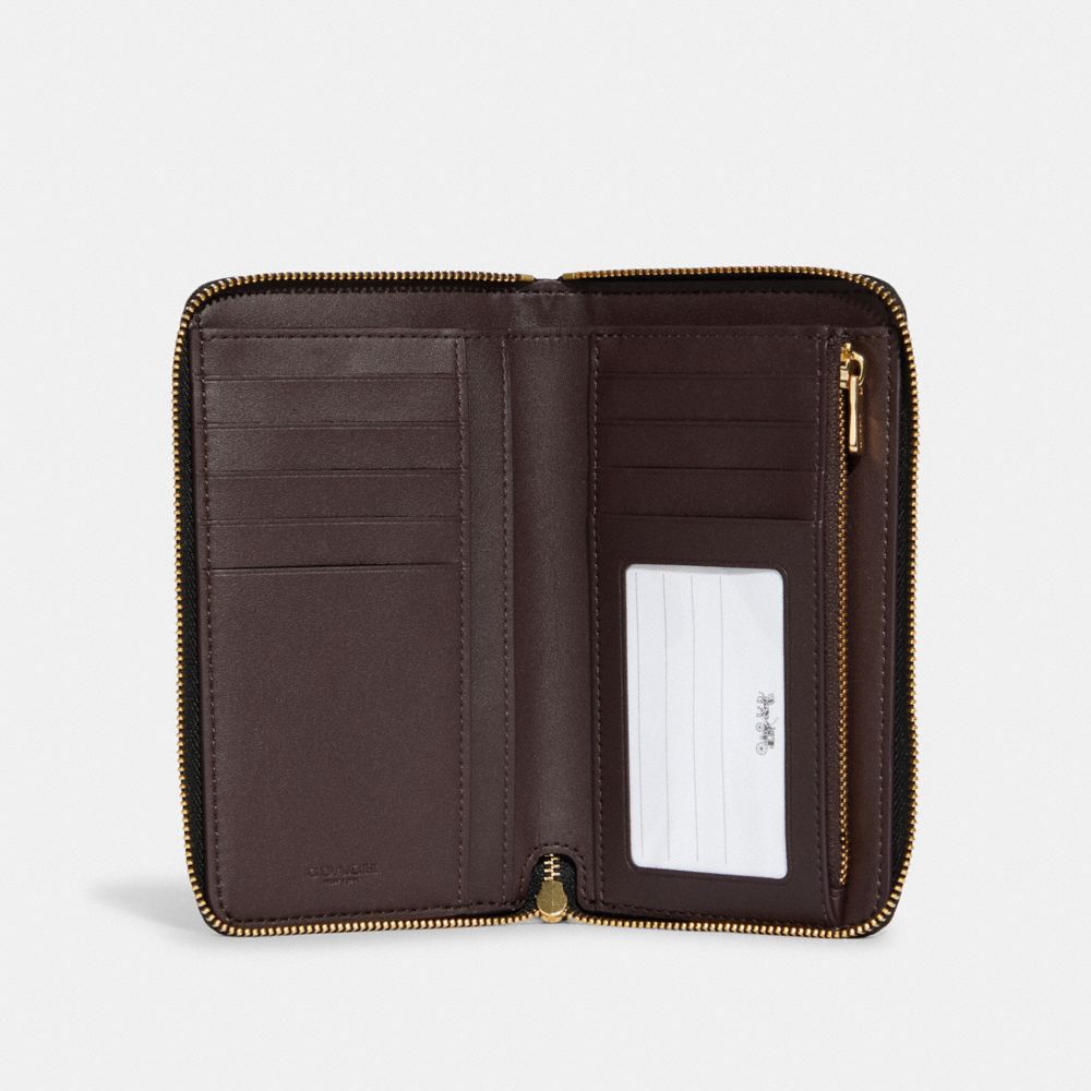 COACH®,Medium Id Zip Wallet With Diary Embroidery,,Inside View,Top View