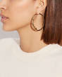 COACH®,COACH MEDIUM HOOP EARRINGS,Brass,Gold,Detail View