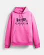 COACH®,HORSE AND CARRIAGE HOODIE IN ORGANIC COTTON,Petunia,Front View