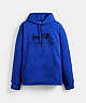 COACH®,HORSE AND CARRIAGE HOODIE IN ORGANIC COTTON,Blue Fin,Front View