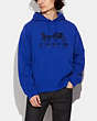 COACH®,HORSE AND CARRIAGE HOODIE IN ORGANIC COTTON,Blue Fin,Scale View
