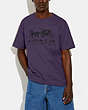 COACH®,HORSE AND CARRIAGE T-SHIRT IN ORGANIC COTTON,Organic Cotton,Dark Purple,Scale View