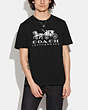COACH®,HORSE AND CARRIAGE T-SHIRT IN ORGANIC COTTON,Organic Cotton,Black,Scale View