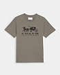 COACH®,HORSE AND CARRIAGE T-SHIRT IN ORGANIC COTTON,Organic Cotton,Gray,Front View