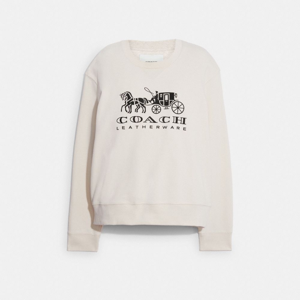 COACH® | Horse And Carriage Crewneck Sweatshirt In Organic Cotton