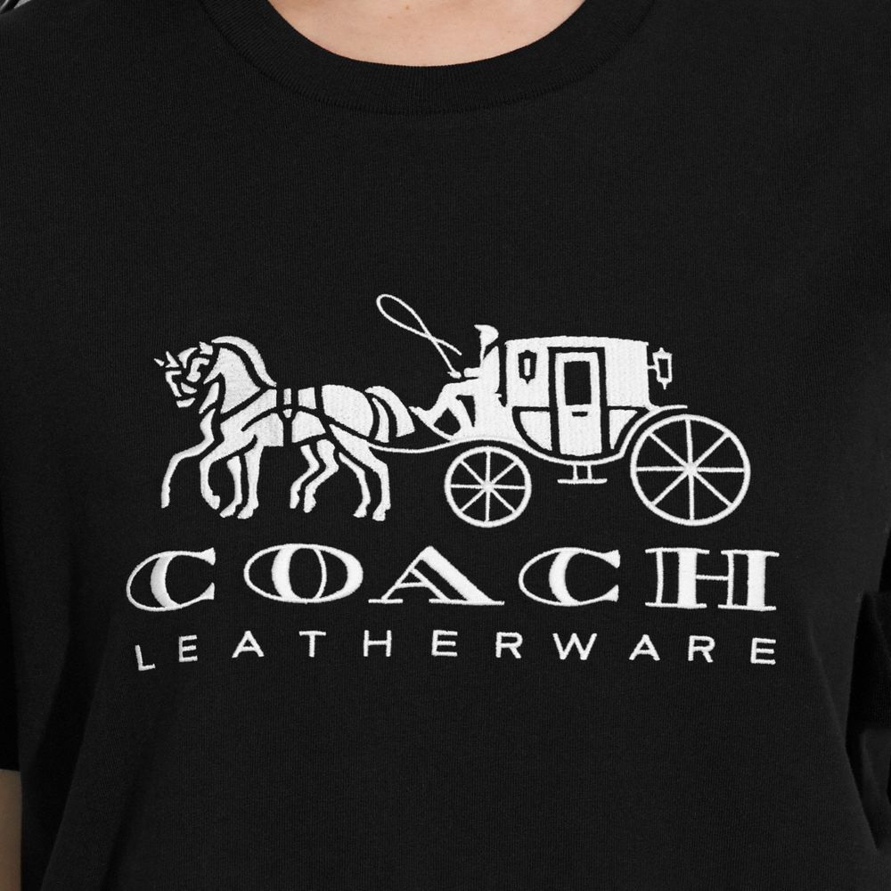 COACH®,Horse And Carriage T Shirt In Organic Cotton,,Detail View