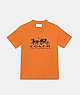 COACH®,HORSE AND CARRIAGE T-SHIRT IN ORGANIC COTTON,Organic Cotton,Papaya,Front View