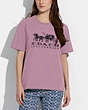 COACH®,HORSE AND CARRIAGE T-SHIRT IN ORGANIC COTTON,Organic Cotton,Violet Orchid,Scale View