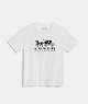 COACH®,HORSE AND CARRIAGE T-SHIRT IN ORGANIC COTTON,Organic Cotton,White,Front View