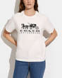COACH®,HORSE AND CARRIAGE T-SHIRT IN ORGANIC COTTON,Organic Cotton,White,Scale View