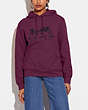 COACH®,HORSE AND CARRIAGE HOODIE IN ORGANIC COTTON,Organic Cotton,Deep Berry,Scale View