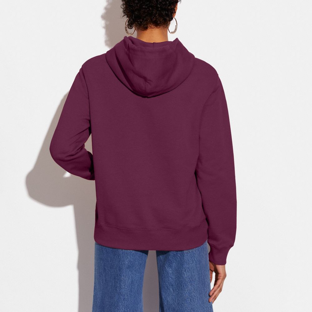 COACH®,Horse And Carriage Hoodie In Organic Cotton,Cotton,Sweatshirt,Drawstring,Word Embellishment,Logo,Casual,,Scale View