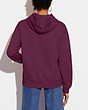COACH®,HORSE AND CARRIAGE HOODIE IN ORGANIC COTTON,Organic Cotton,Deep Berry,Scale View