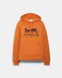 COACH®,HORSE AND CARRIAGE HOODIE IN ORGANIC COTTON,Organic Cotton,Papaya,Front View