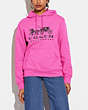 COACH®,HORSE AND CARRIAGE HOODIE IN ORGANIC COTTON,Organic Cotton,Petunia,Scale View