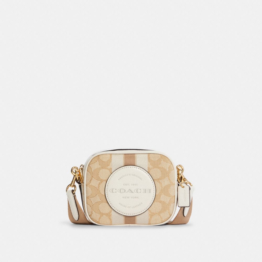 COACH Outlet Mini Dempsey Camera Bag In Signature Jacquard With Stripe And Coach Patch