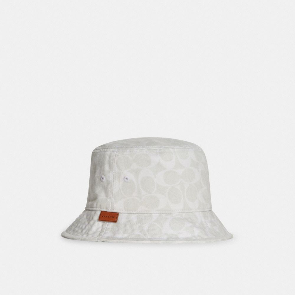 COACH Jacquard LIGHT INDIGO Denim Monogram Bucket Hat SOLD OUT HEAT {C9197}