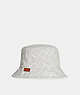 COACH®,SIGNATURE DENIM BUCKET HAT,cotton,Chalk,Front View