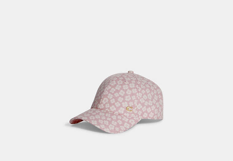 COACH®,BASEBALL HAT WITH GRAPHIC DITSY PRINT,Pink Chalk,Front View
