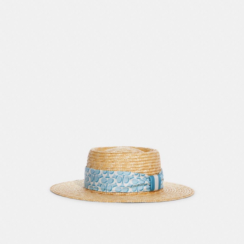 COACH OUTLET® | Raffia Brimmed Hat With Scarf