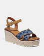COACH®,KIMBERLY ESPADRILLE,Signature Coated Canvas/Smooth Leather,Chambray,Front View