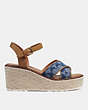 COACH®,KIMBERLY ESPADRILLE,Signature Coated Canvas/Smooth Leather,Chambray,Angle View