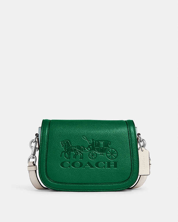 COACH Leather Camera Bag in Green