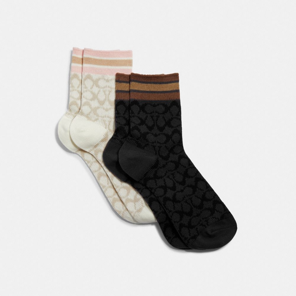 COACH®  Signature Calf Length Socks