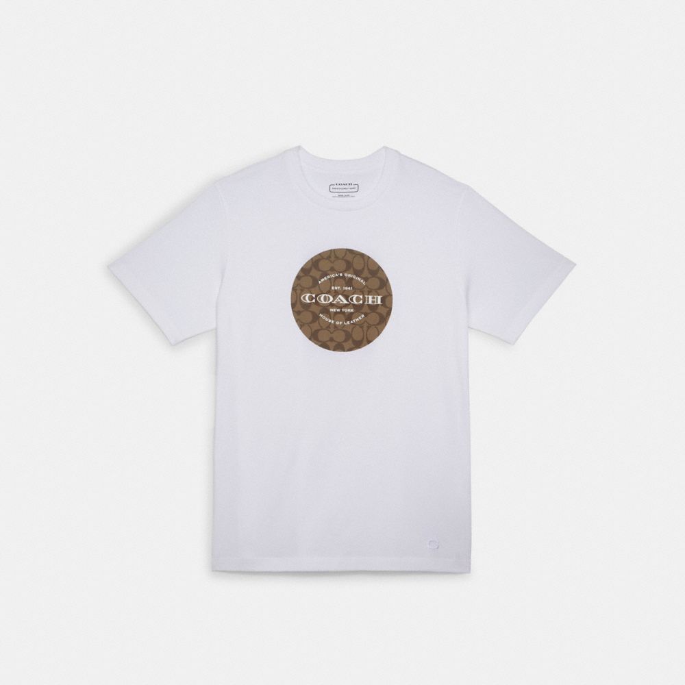 COACH®,SIGNATURE T-SHIRT,White,Front View