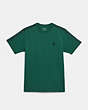 COACH®,SIGNATURE TAPE T-SHIRT,cotton,Verdant Green,Front View