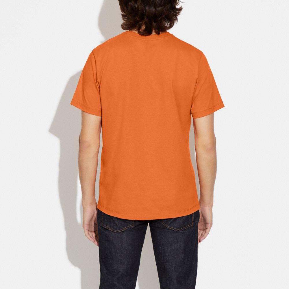 COACH®,RETRO SIGNATURE T-SHIRT,Candied Orange,Scale View