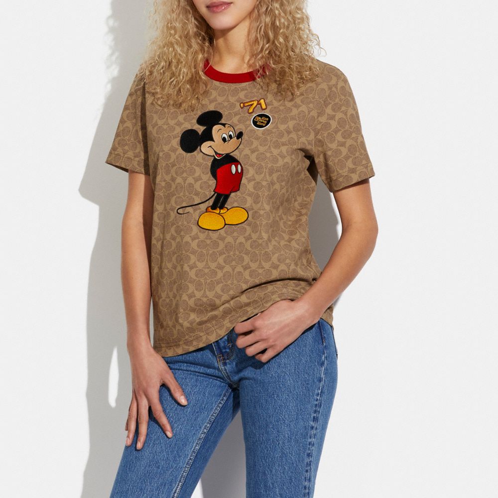 T Shirt Signature Mickey Mouse Et Ses Amis Disney X Coach En Coton Biologique