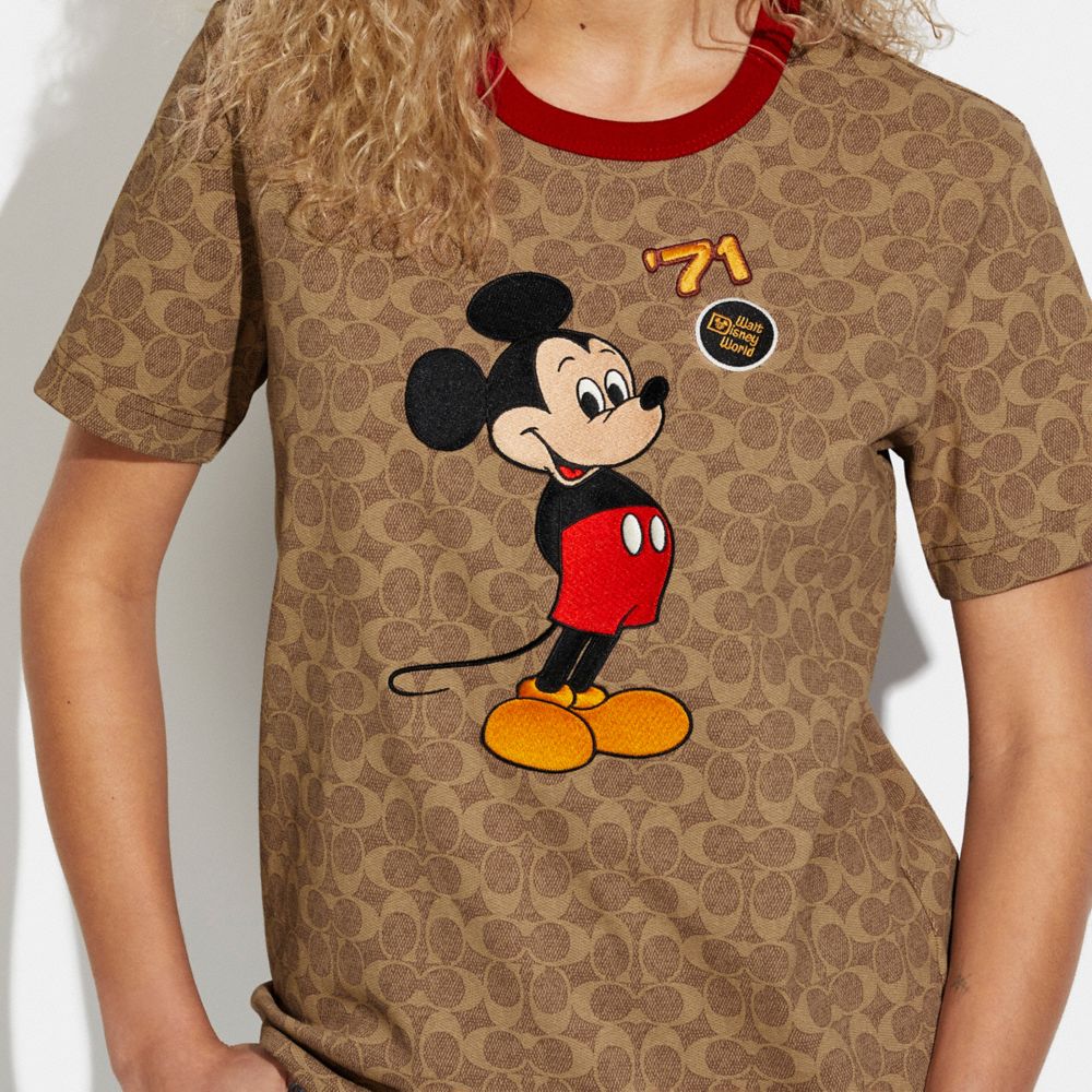 COACH®  Disney X Coach Mickey Mouse And Friends Signature T Shirt In  Organic Cotton