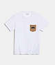 COACH®,ESSENTIAL POCKET T-SHIRT IN ORGANIC COTTON,Organic Cotton,White,Front View