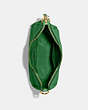 COACH®,JULES HOBO,Pebbled Leather,Large,Gold/Kelly Green,Inside View,Top View