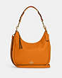 COACH®,JULES HOBO,Pebbled Leather,Large,Im/Light Orange,Front View