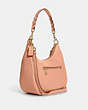 COACH®,JULES HOBO,Pebbled Leather,Large,Gold/Faded Blush,Angle View