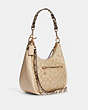 COACH®,JULES HOBO IN SIGNATURE CANVAS,Leather,Large,Gold/Light Khaki/Ivory Multi,Angle View