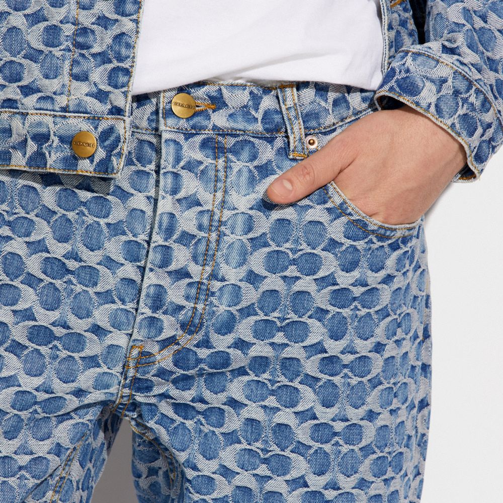 COACH®,All Over Signature Slim Jeans,,Detail View