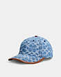COACH®,SIGNATURE DENIM BASEBALL CAP,cotton,Light Indigo,Front View
