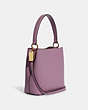 COACH®,SMALL TOWN BUCKET BAG,Pebbled Leather,Medium,Gold/Violet Orchid/Wine,Angle View