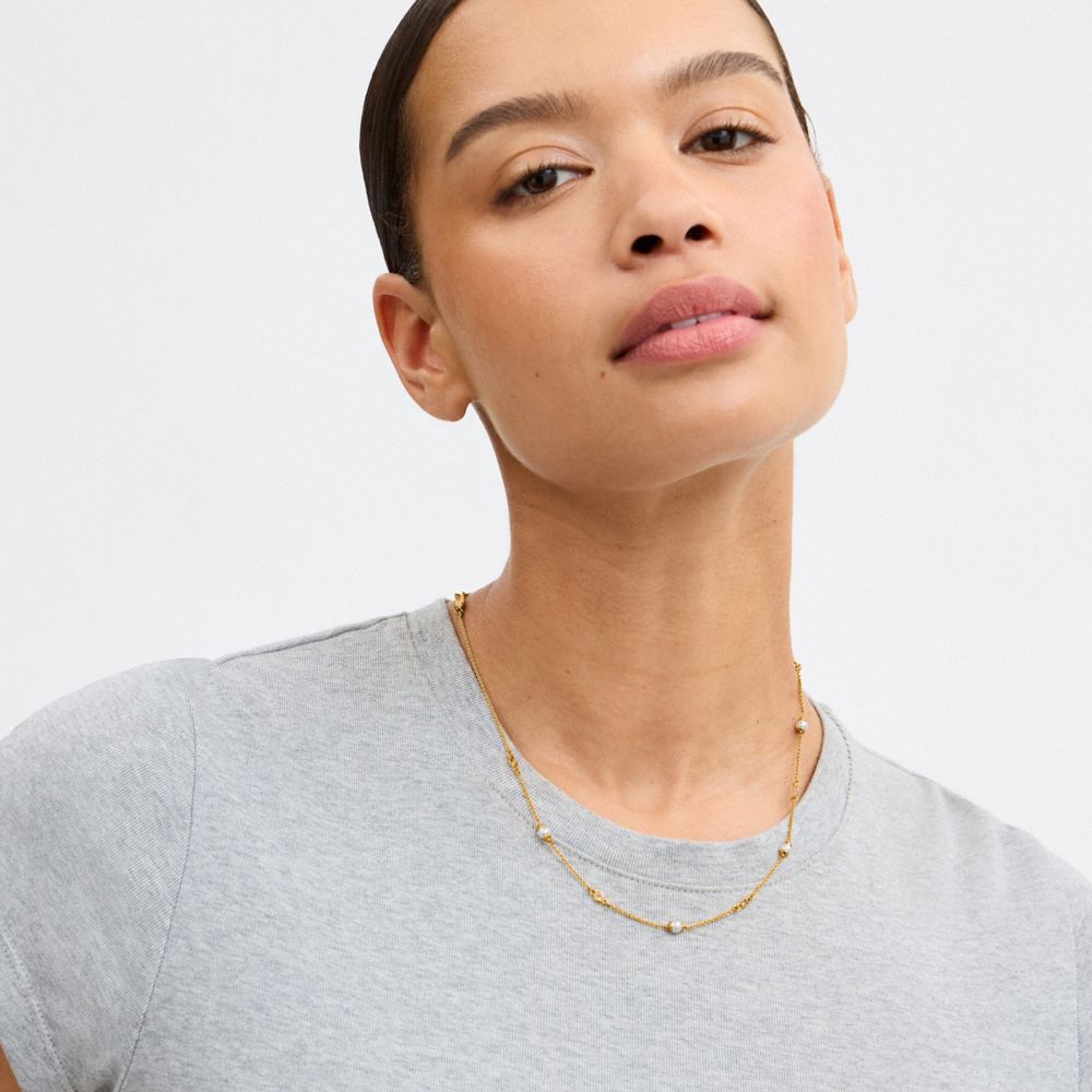 Coach Sculpted C Pearl Necklace — фото 2