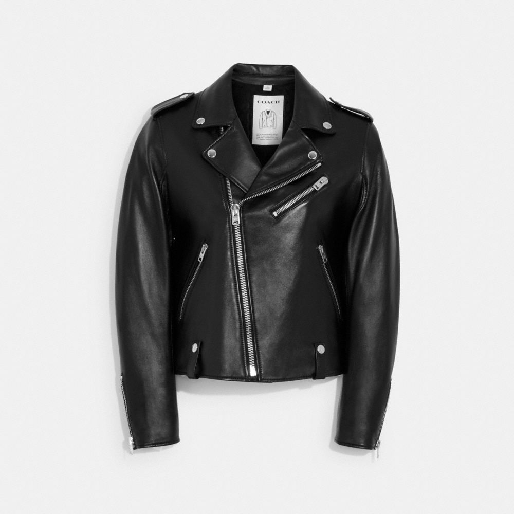 Coach moto shop leather jacket