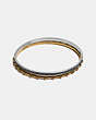 COACH®,PEGGED AND PAVE BANGLE SET,Brass,Gold/Silver,Front View