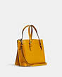 COACH®,MOLLIE TOTE BAG 25,Leather,Medium,Silver/Ochre/Wine,Angle View