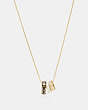 COACH®,SIGNATURE TRIO NECKLACE,Enamel/Plated Brass,Gold/Black,Front View