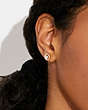 Boucles d’oreilles cloutées 2 en 1 à auréole à pavé