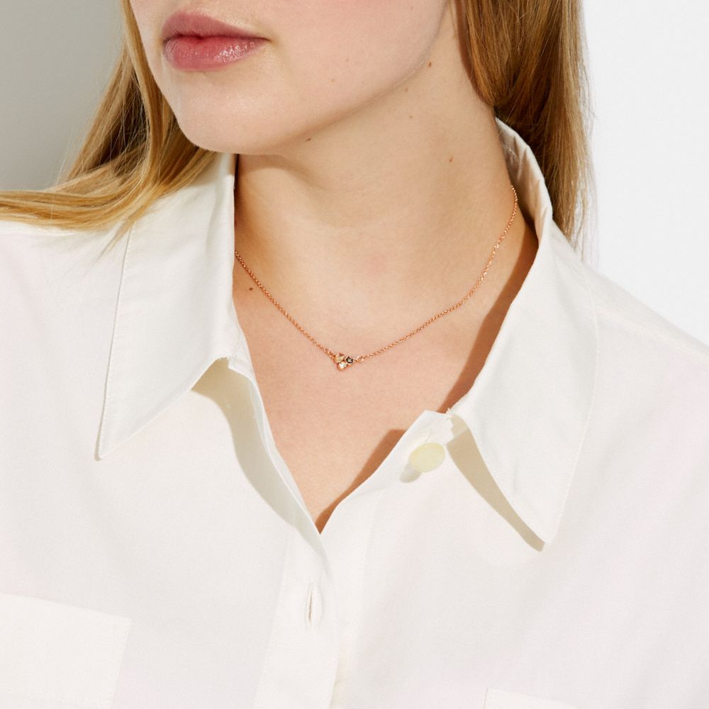 Mini Tea Rose Cluster Slider Necklace