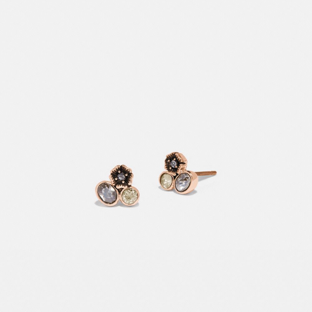 Mini Tea Rose Cluster Stud Earrings image number 0